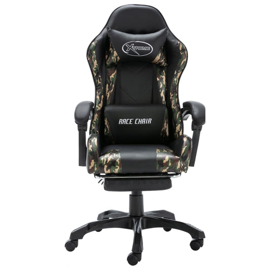 Sedia Da Gaming Nera E Mimetica In Similpelle