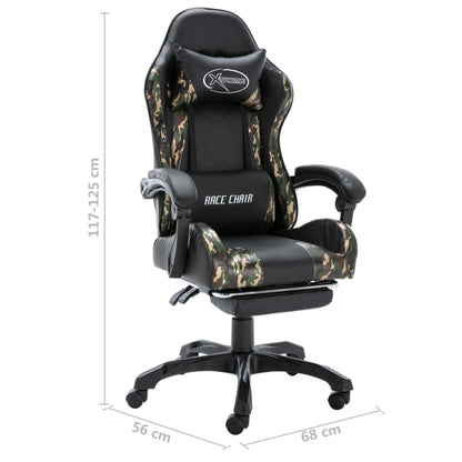 Sedia Da Gaming Nera E Mimetica In Similpelle