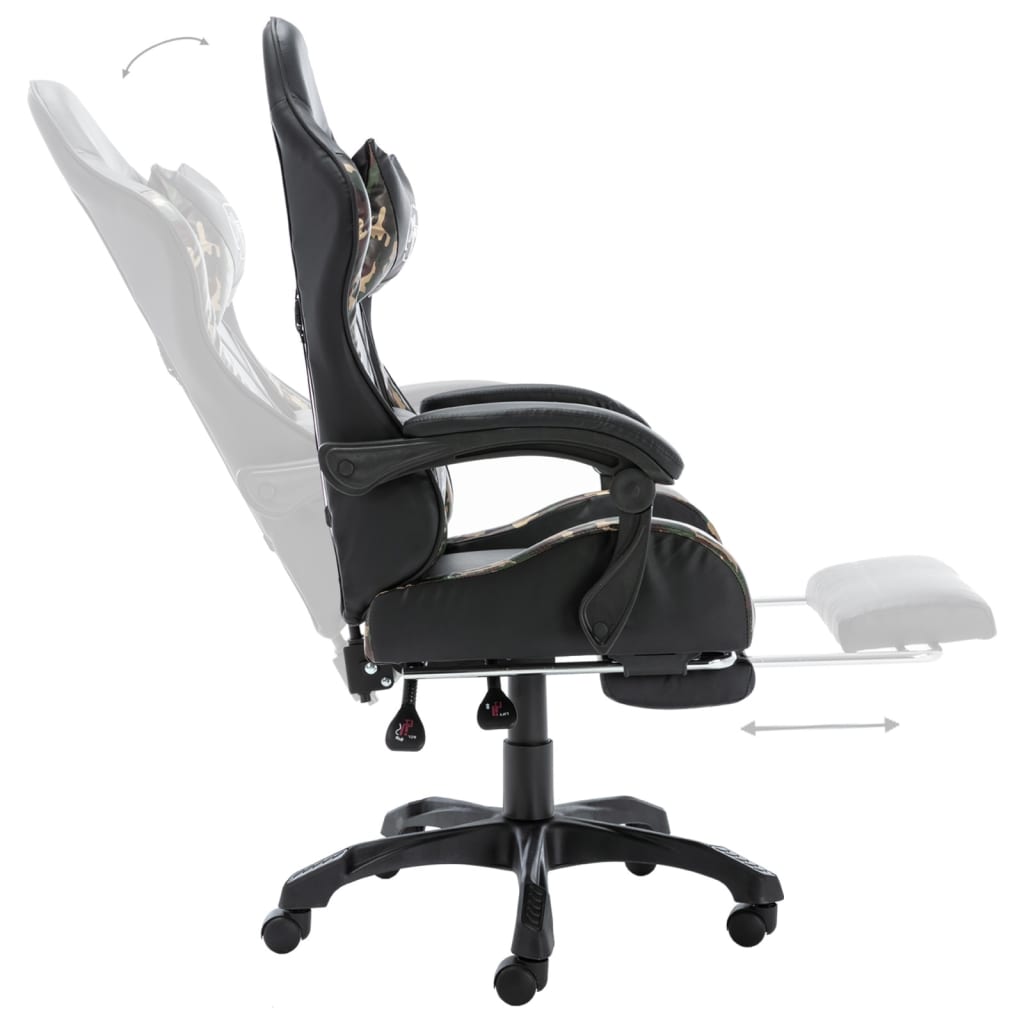 Sedia Da Gaming Nera E Mimetica In Similpelle