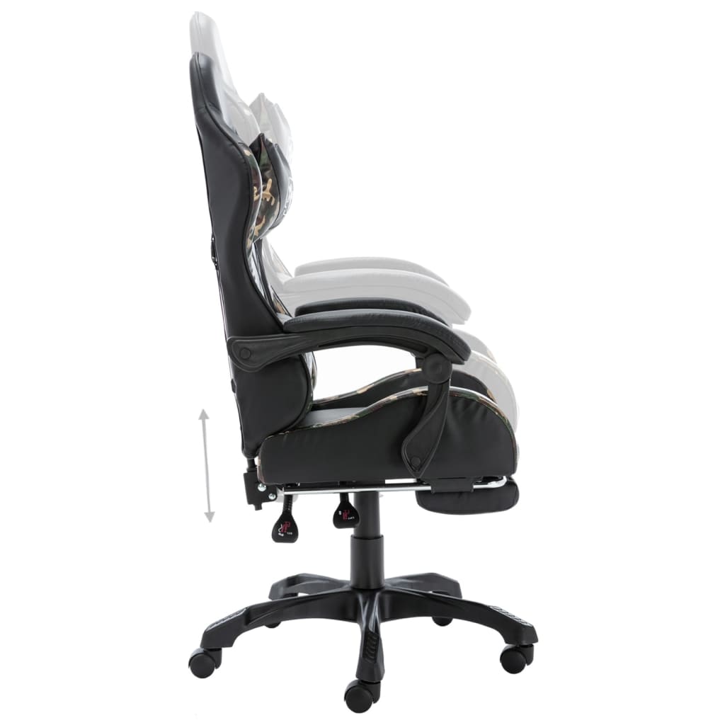 Sedia Da Gaming Nera E Mimetica In Similpelle
