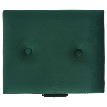 Sgabelli Con Contenitore 3 Pz In Velluto Verde