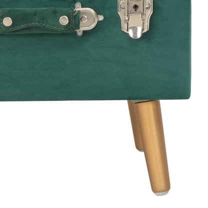 Sgabelli Con Contenitore 3 Pz In Velluto Verde