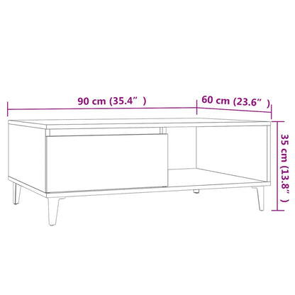 Tavolino Da Salotto 90X60X35Cm Legno Multistrato