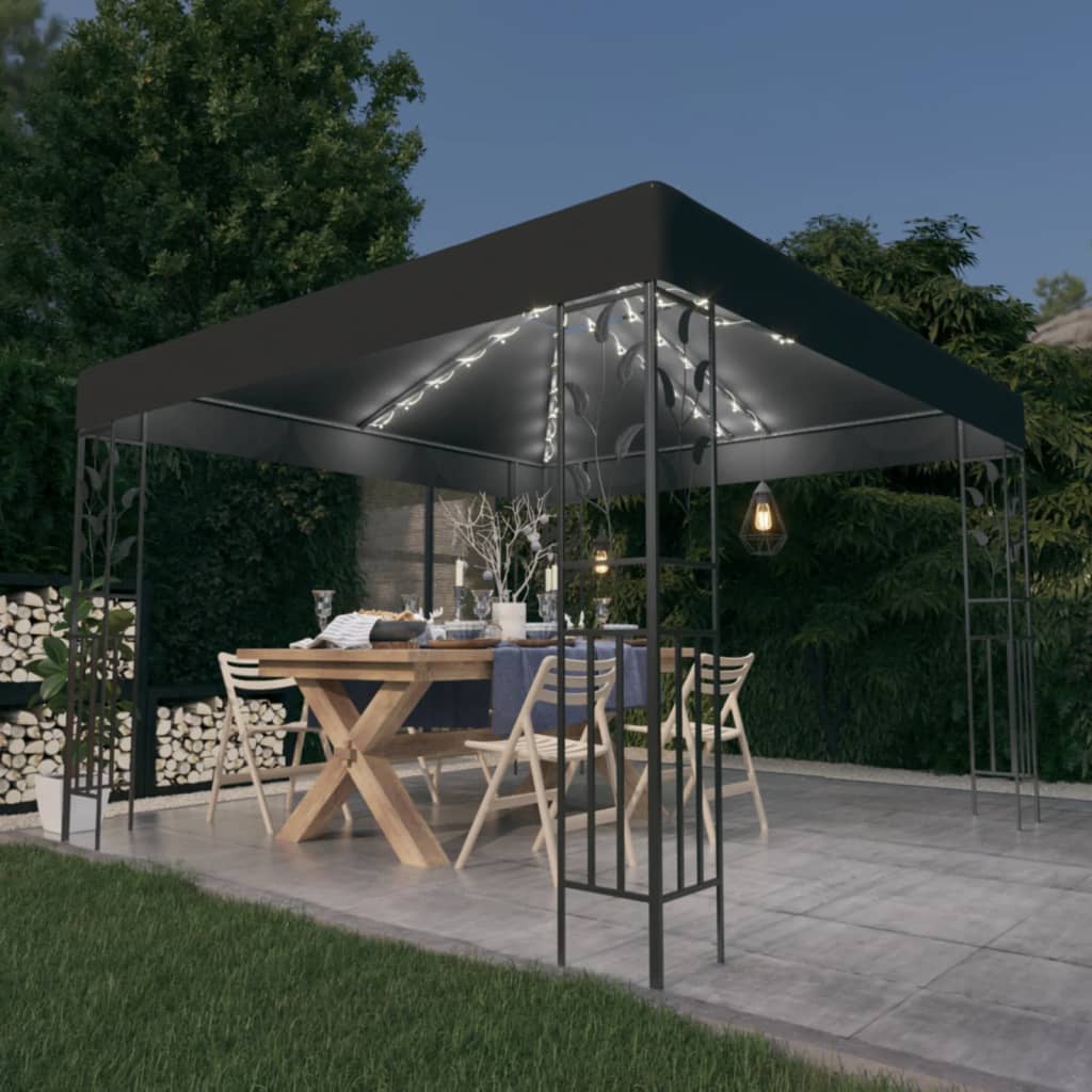 Gazebo Con Luci Led A Stringa 3X3 M