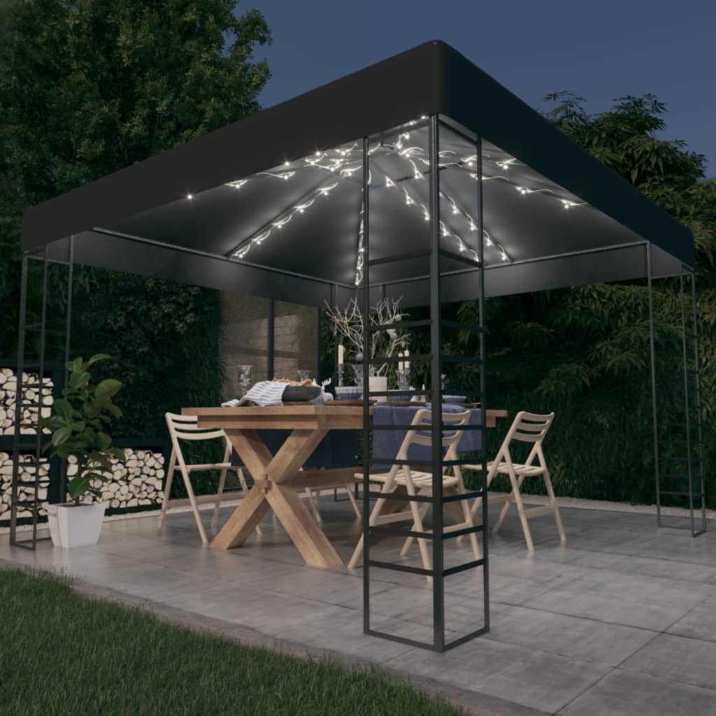 Gazebo Da Giardino Con Luci A Stringa Led 3X3 M