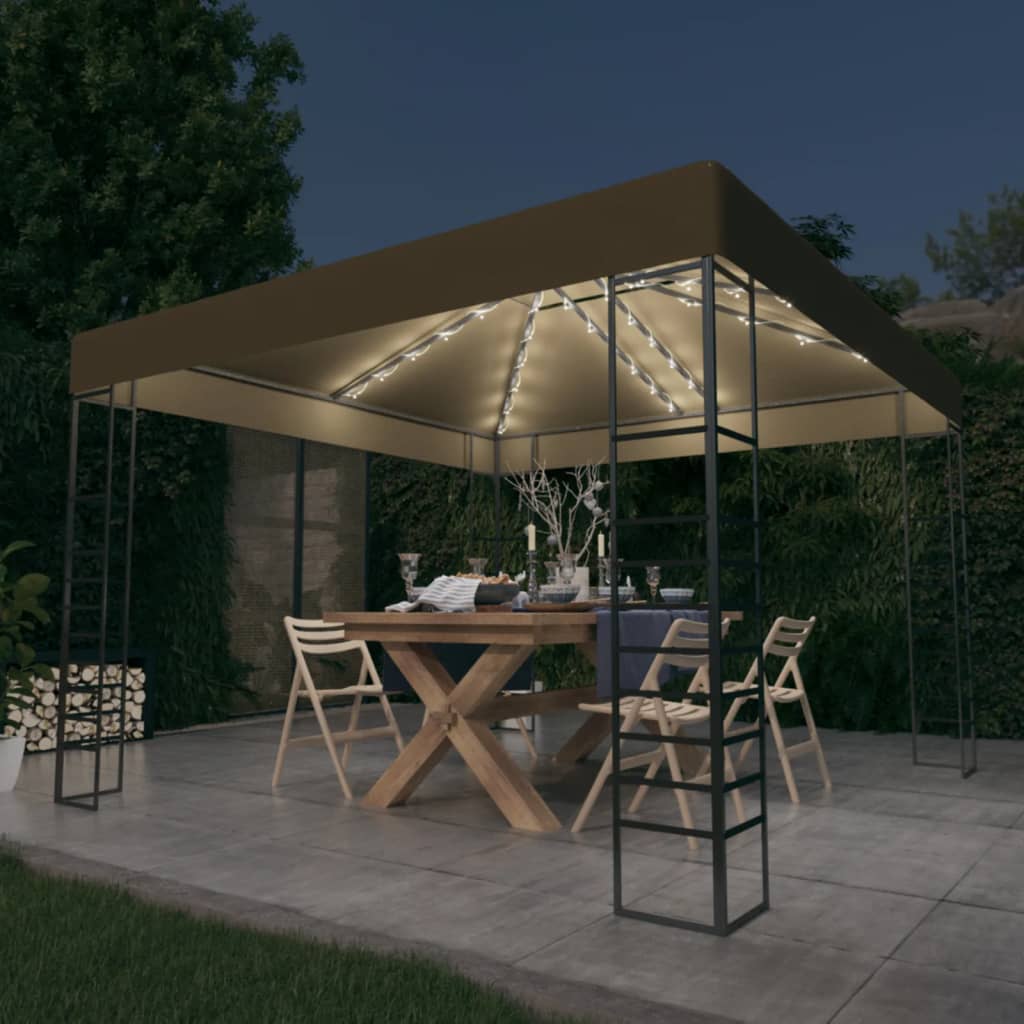 Gazebo Da Giardino Con Luci A Stringa Led 3X3 M