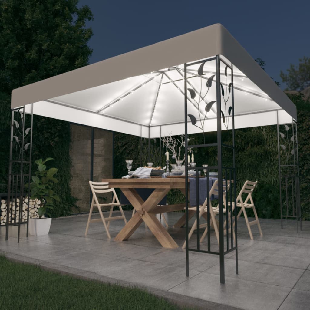 Gazebo Con Luci Led A Stringa 3X3 M
