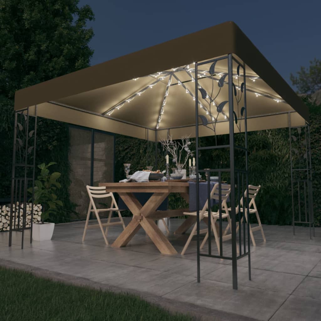 Gazebo Con Luci Led A Stringa 3X3 M