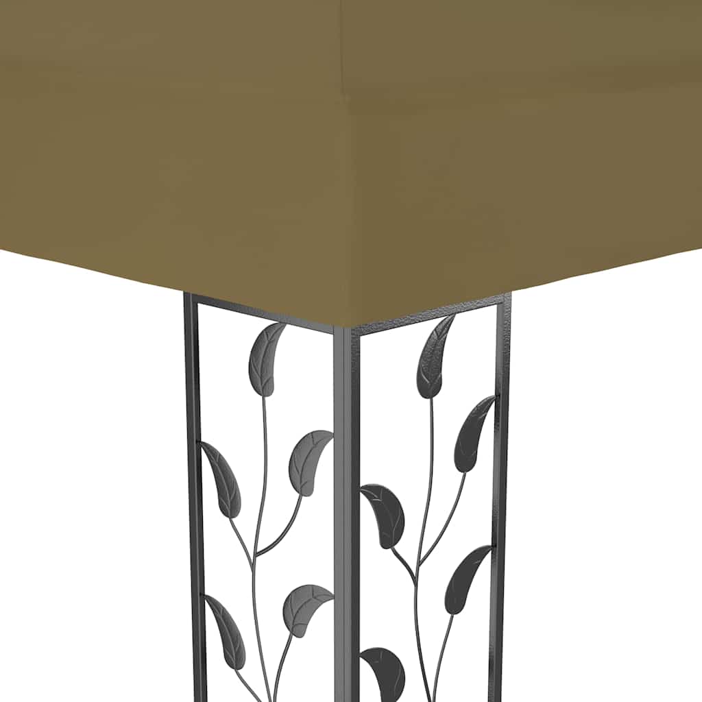 Gazebo Con Tetto Doppio E Luci Led 3X4 M Grigio