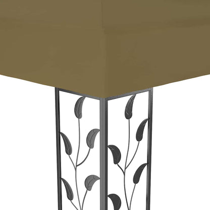 Gazebo Con Tetto Doppio E Luci Led 3X4 M Grigio