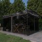 Gazebo Con Zanzariera Luci Led 3X3X2,73 M Grigio