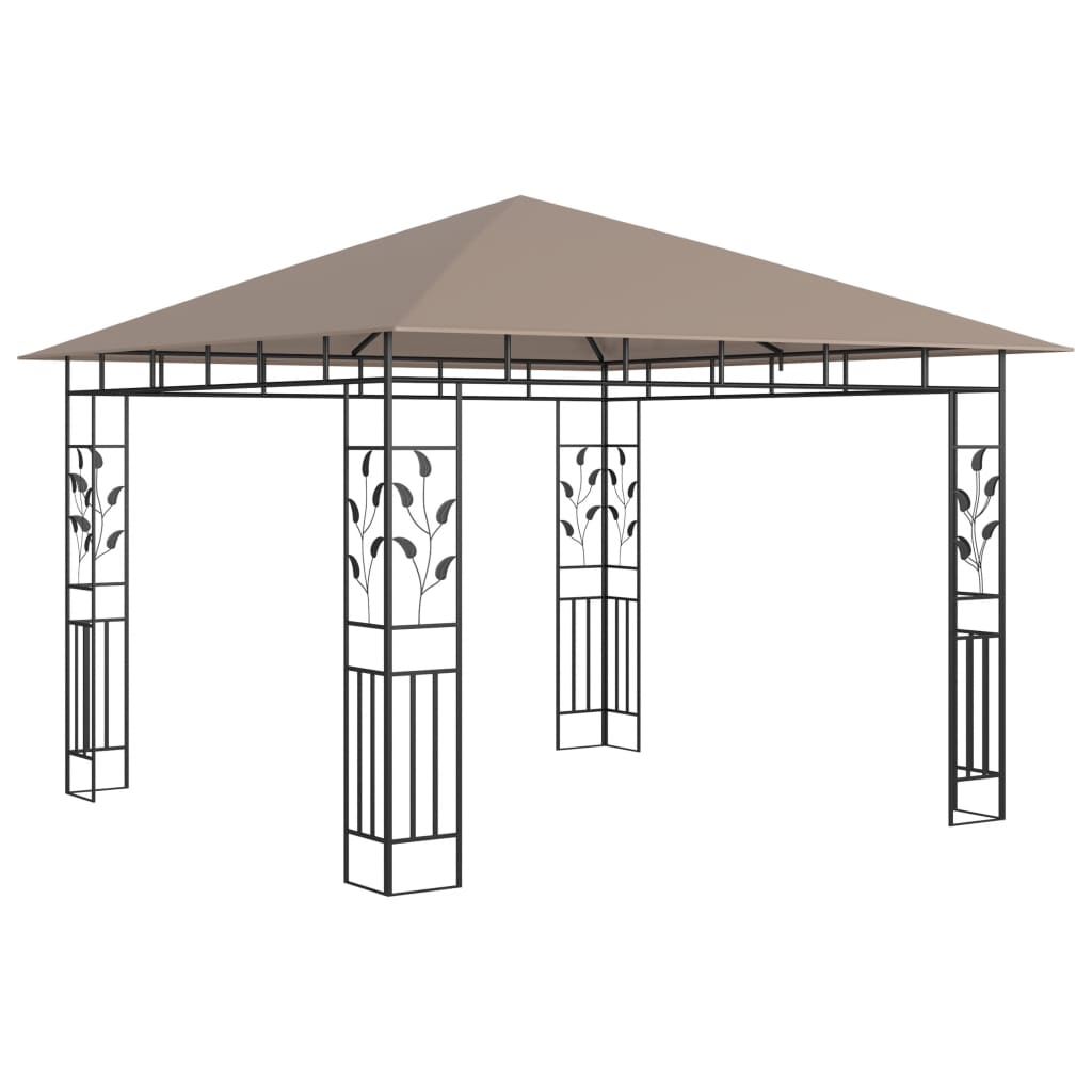 Gazebo Con Zanzariera Luci Led 3X3X2,73 M Grigio