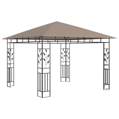 Gazebo Con Zanzariera Luci Led 3X3X2,73 M Grigio