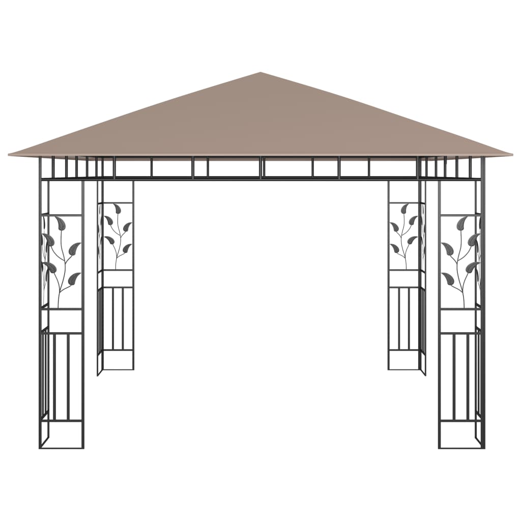 Gazebo Con Zanzariera Luci Led 3X3X2,73 M Grigio