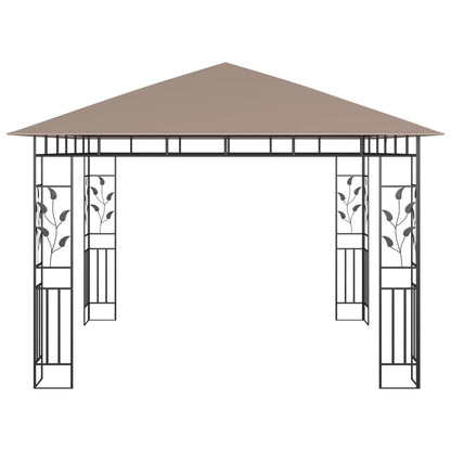 Gazebo Con Zanzariera Luci Led 3X3X2,73 M Grigio