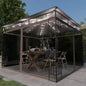 Gazebo Con Zanzariera Luci Led 3X3X2,73 M Grigio