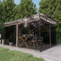 Gazebo Con Zanzariera Luci Led 3X3X2,73 M Grigio