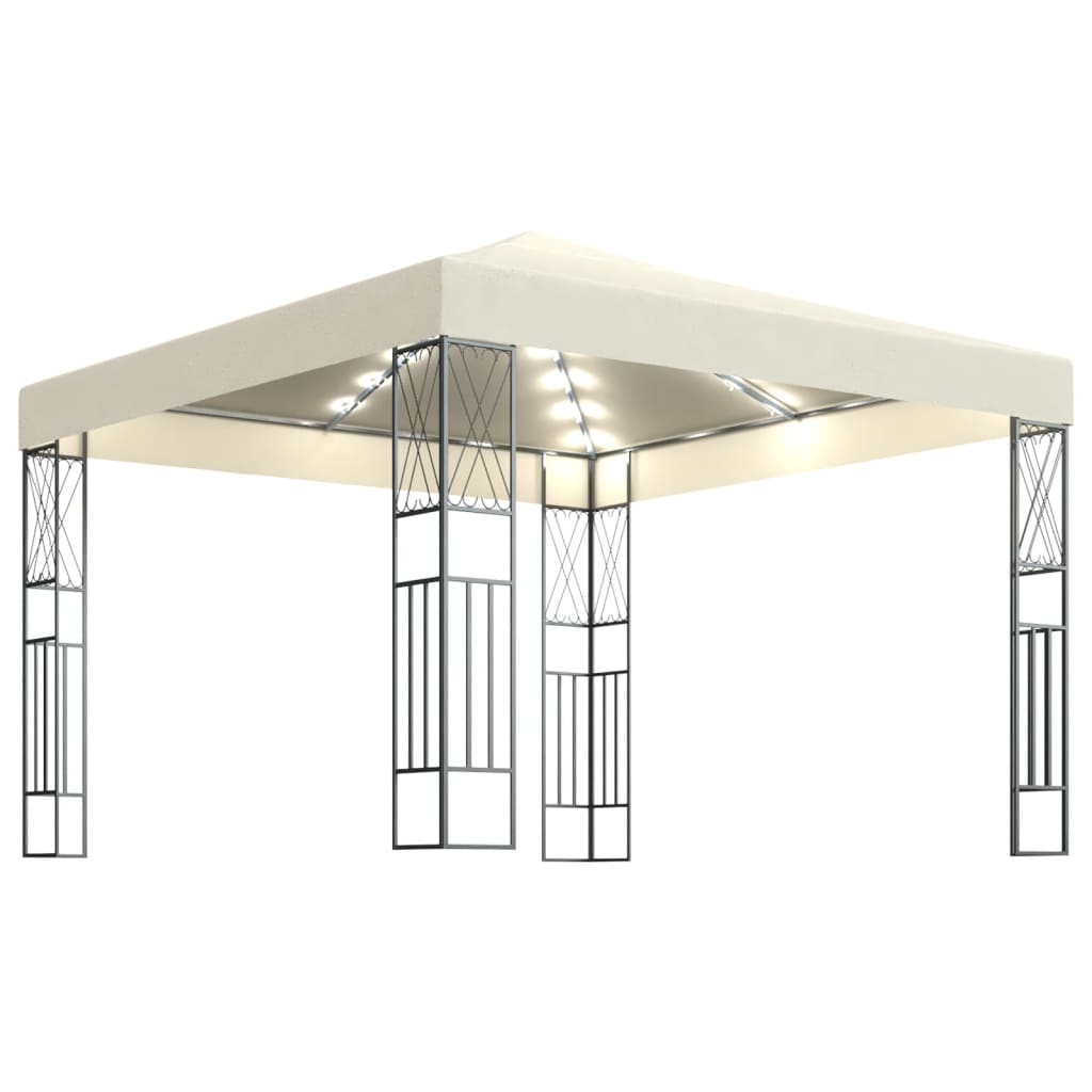 Gazebo Con Stringa Di Luci Led In Tessuto