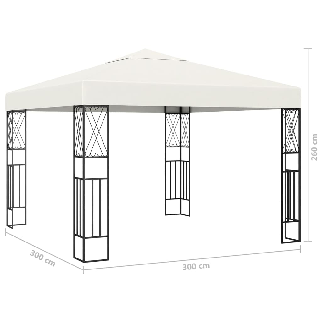 Gazebo Con Stringa Di Luci Led In Tessuto