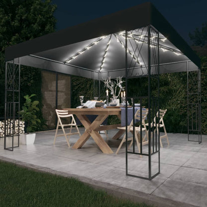 Gazebo Con Stringa Di Luci Led In Tessuto
