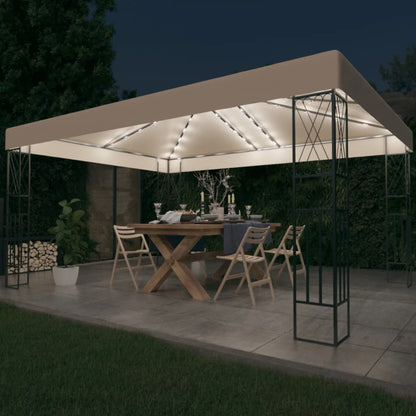 Gazebo Con Stringa Di Luci Led In Tessuto