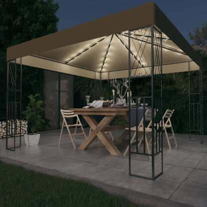 Gazebo Con Stringa Di Luci Led In Tessuto