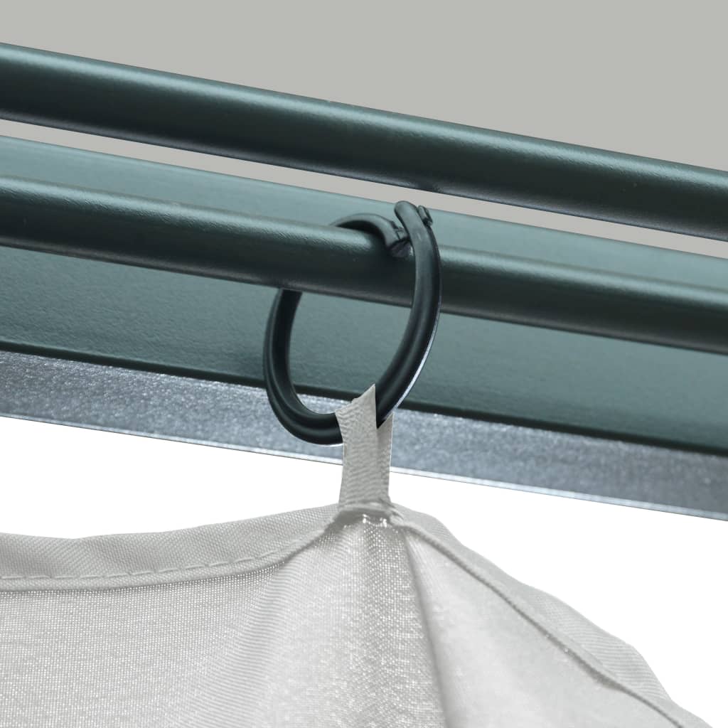 Gazebo Con Tende Stringa Di Luci Led Alluminio