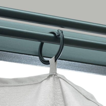 Gazebo Con Tende Stringa Di Luci Led Alluminio