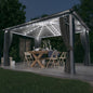 Gazebo Con Tende Stringa Di Luci Led Alluminio