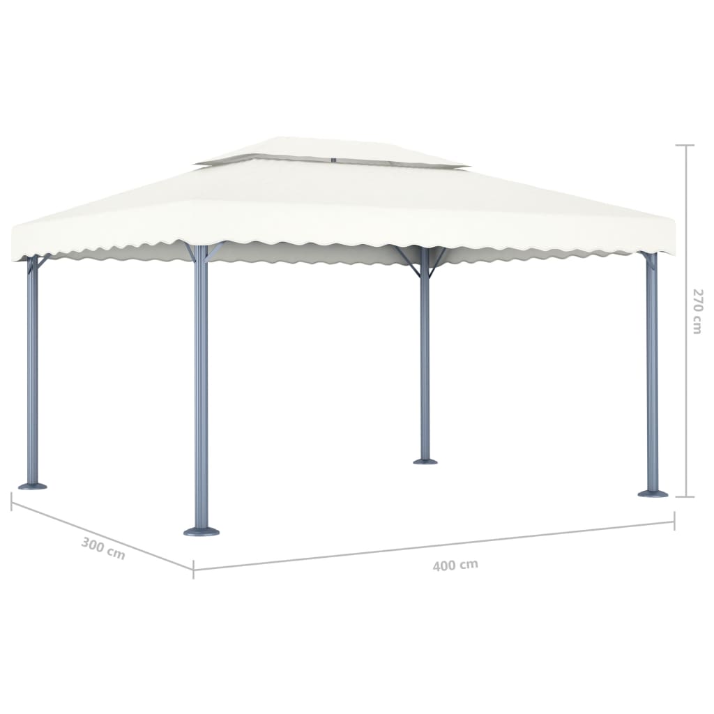 Gazebo Con Stringa Di Luci Led 400X300 Cm In Alluminio