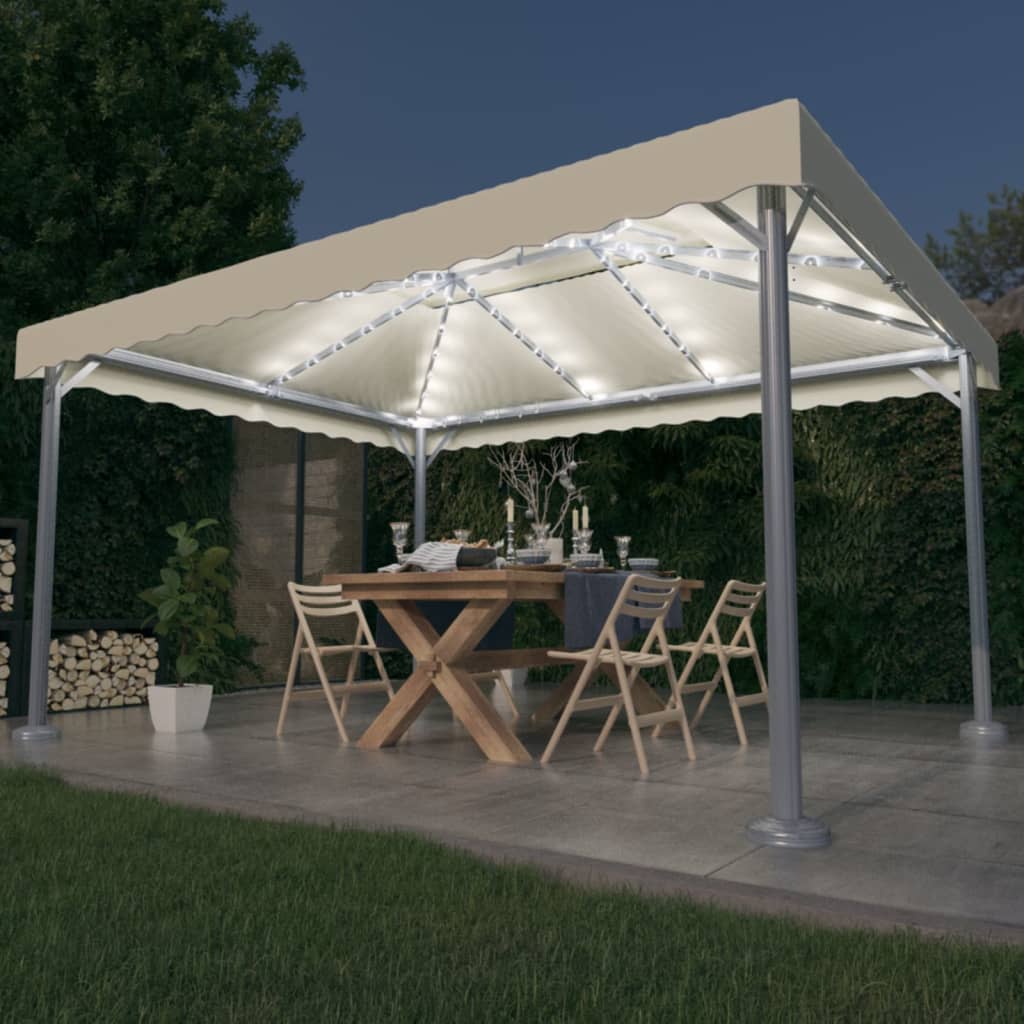 Gazebo Con Stringa Di Luci Led 400X300 Cm In Alluminio