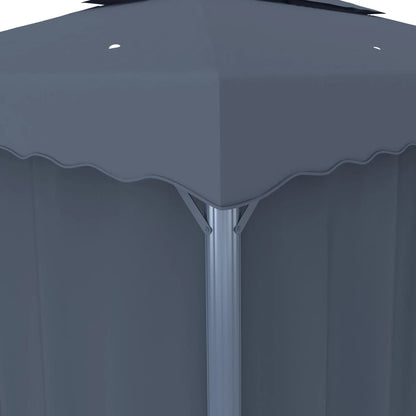 Gazebo Con Tende E Stringa Di Luci Led