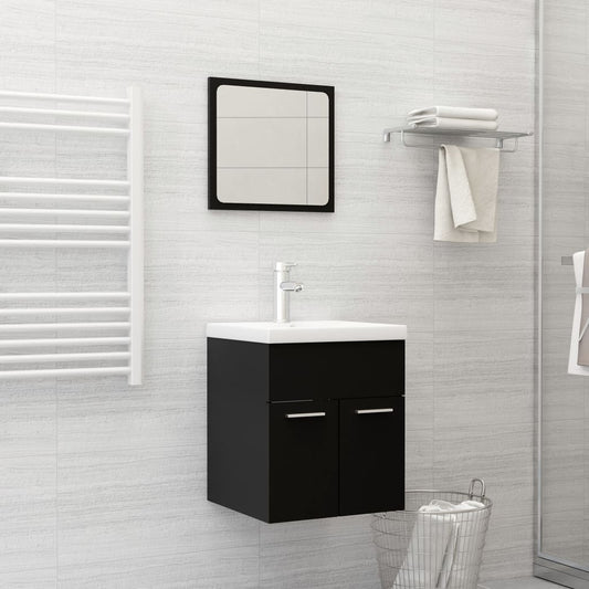 Set Mobili Da Bagno In Truciolato Nero