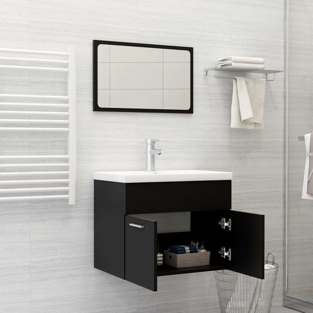 Set Mobili Da Bagno In Truciolato Nero