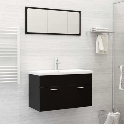 Set Mobili Da Bagno In Truciolato Nero