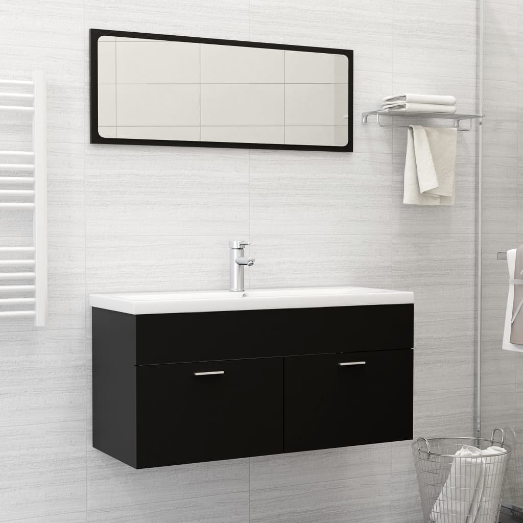 Set Mobili Da Bagno In Truciolato Nero