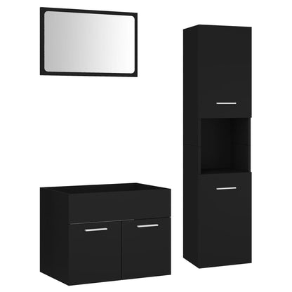 Set Mobili Da Bagno In Truciolato Nero