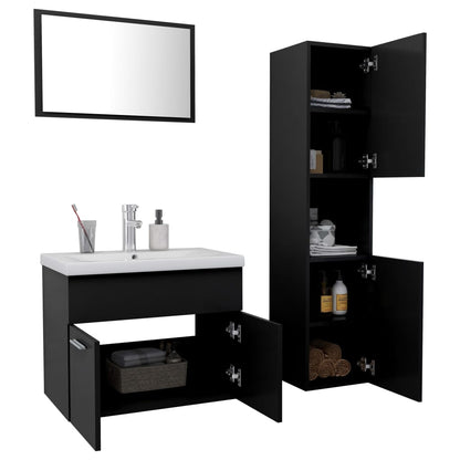Set Mobili Da Bagno In Truciolato Nero