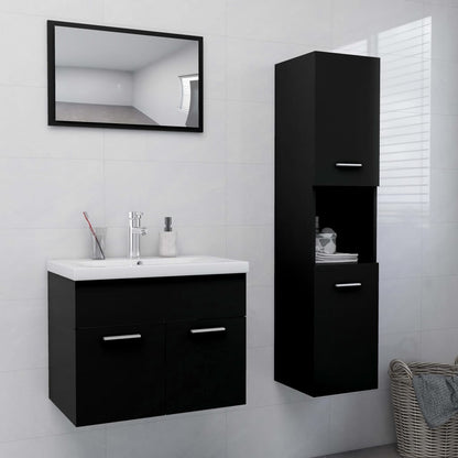 Set Mobili Da Bagno In Truciolato Nero