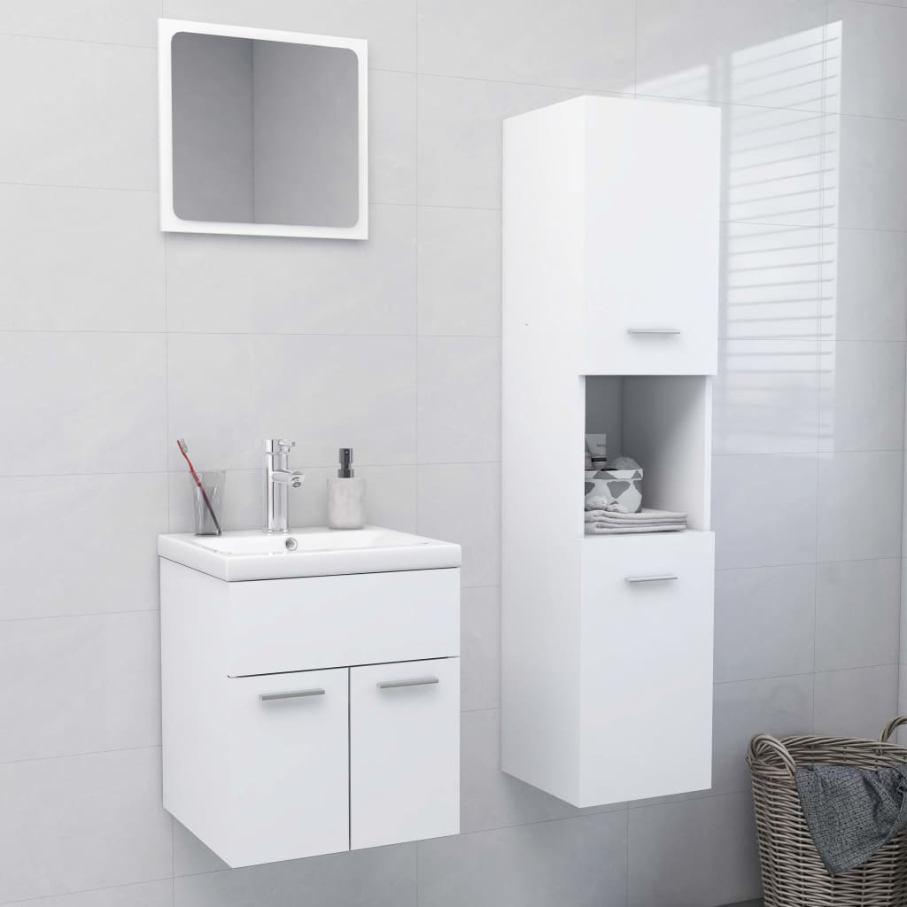 Set Mobili Da Bagno 4 Pz In Legno Multistrato
