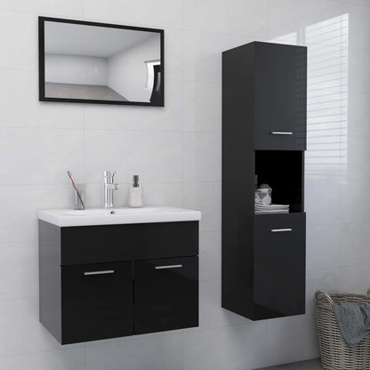 Set Mobili Da Bagno 4 Pz In Legno Multistrato