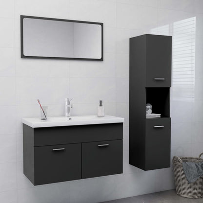 Set Mobili Da Bagno 4 Pz In Legno Multistrato