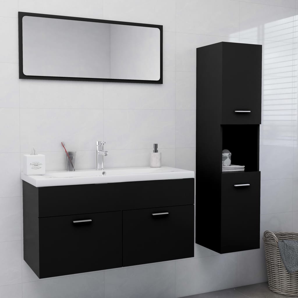 Set Mobili Da Bagno 4 Pz In Legno Multistrato
