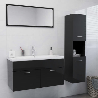 Set Mobili Da Bagno 4 Pz In Legno Multistrato