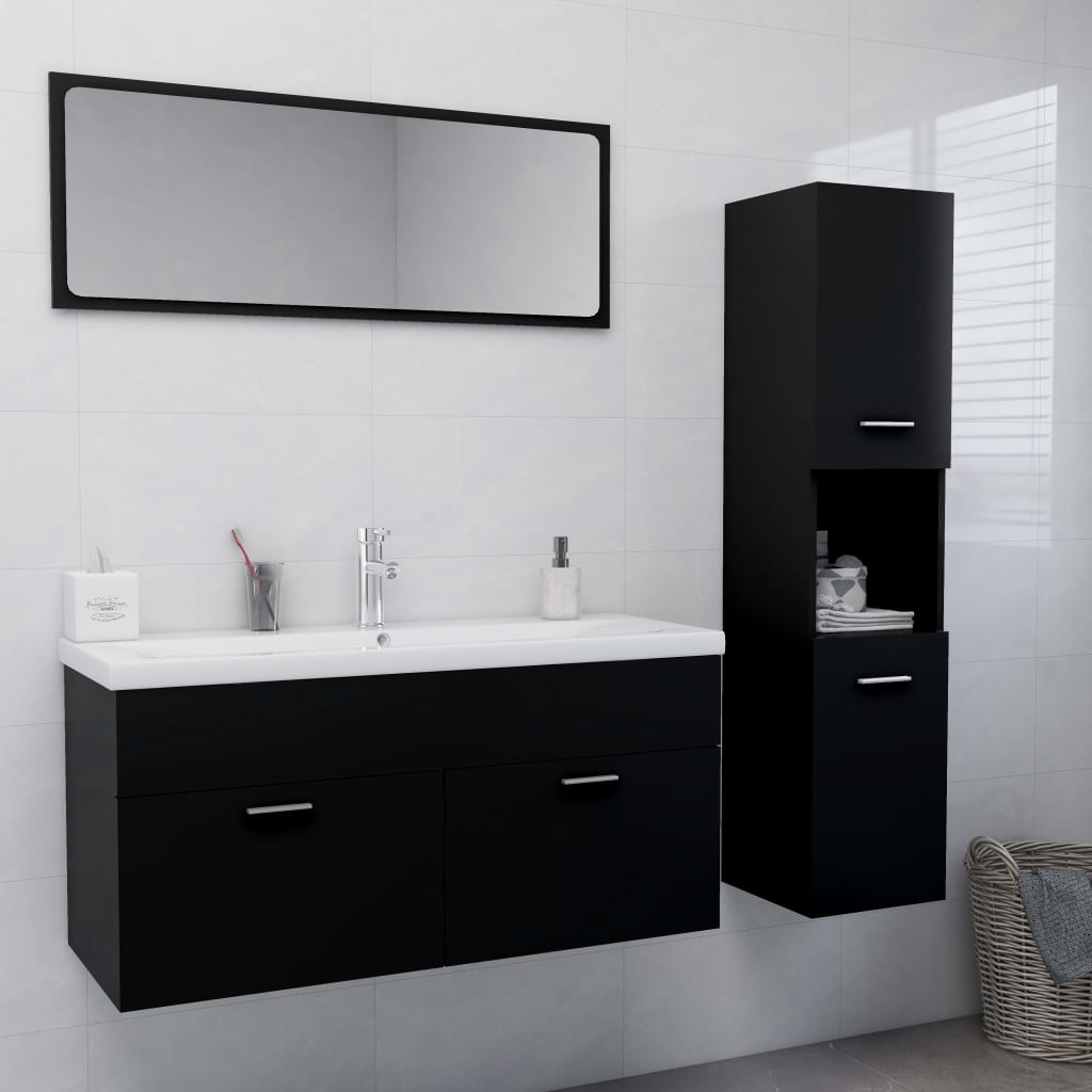 Set Mobili Da Bagno 4 Pz In Legno Multistrato