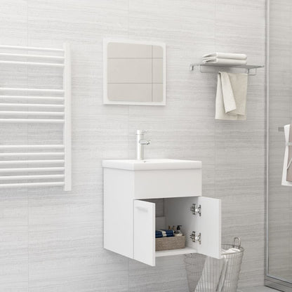 Set Mobili Da Bagno In Legno Multistrato Bianco