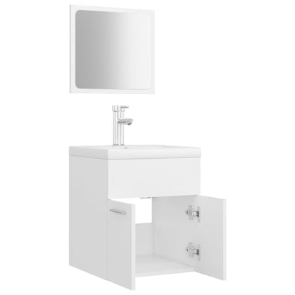Set Mobili Da Bagno In Legno Multistrato Bianco
