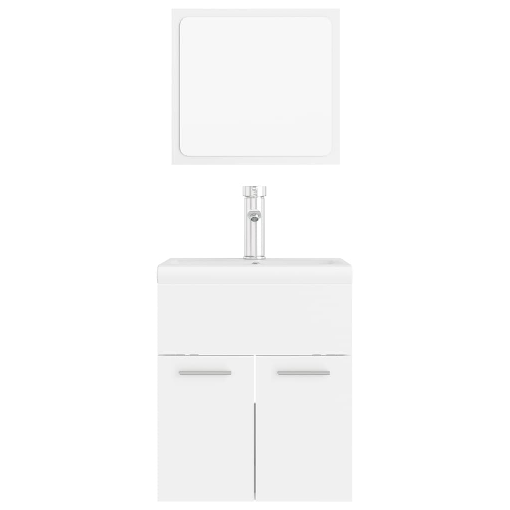 Set Mobili Da Bagno In Legno Multistrato Bianco
