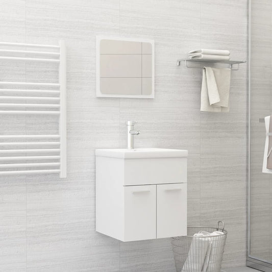 Set Mobili Da Bagno In Legno Multistrato Bianco