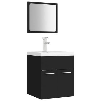Set Mobili Da Bagno In Legno Multistrato Nero